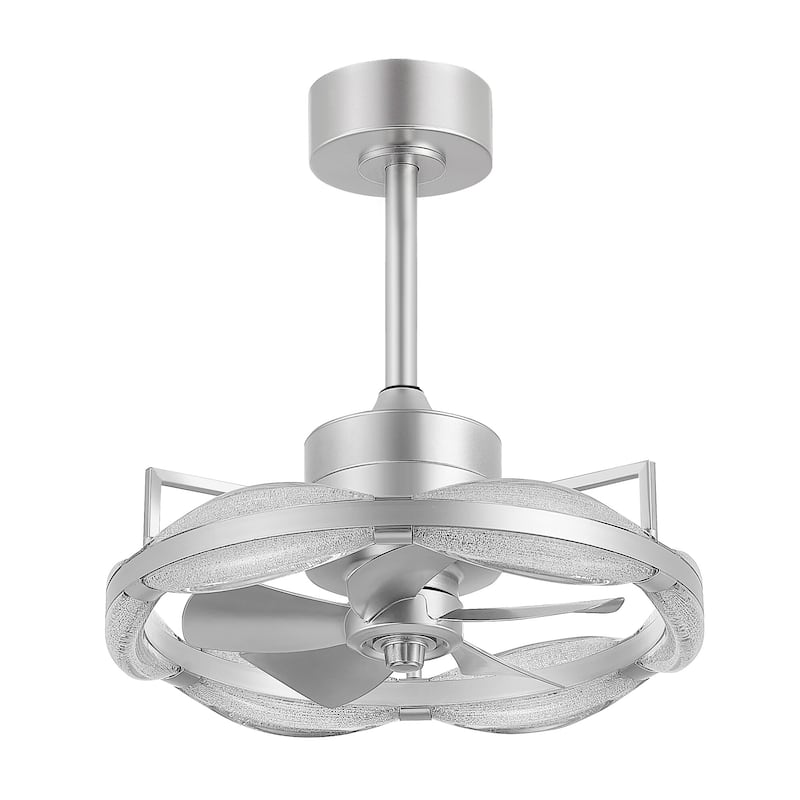 20" Bladeless Ceiling Fans with Lights Remote Control Caged Ceiling Fan